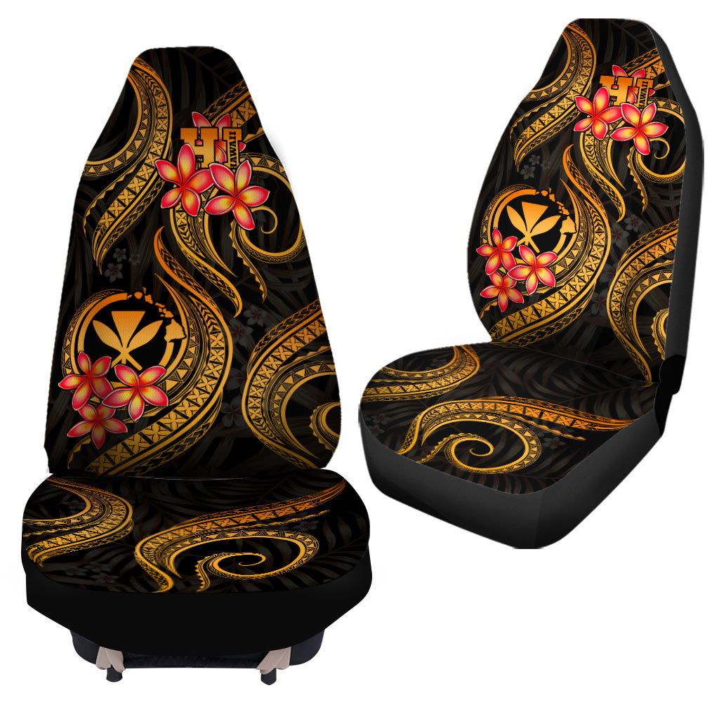 Polynesian Hawaii Car Seat Covers - Gold Plumeria