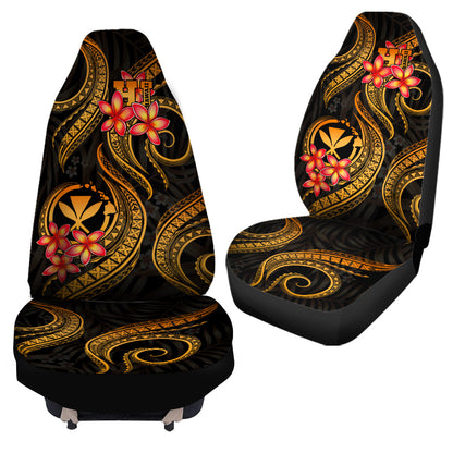 Polynesian Hawaii Car Seat Covers - Gold Plumeria