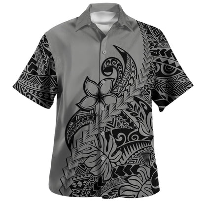 Polynesian Hawaiian Shirt Tribal Plumeria Beautiful