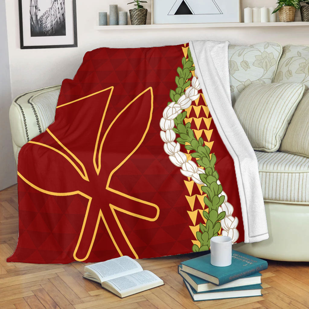 Hawaii Premium Blanket Kanaka Maoli Puakenikeni Maile Flower Lei