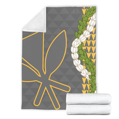 Hawaii Premium Blanket Kanaka Maoli Puakenikeni Maile Flower Lei