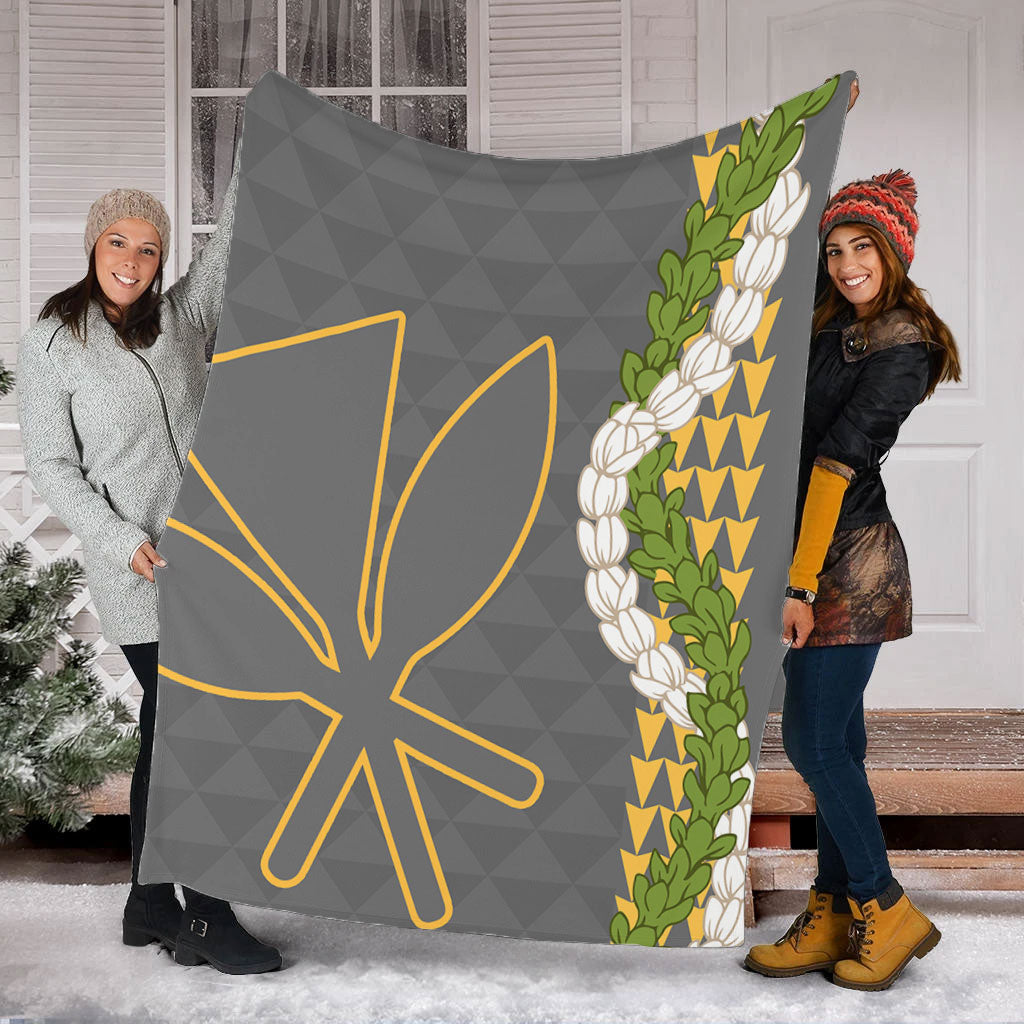 Hawaii Premium Blanket Kanaka Maoli Puakenikeni Maile Flower Lei