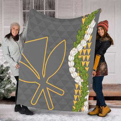 Hawaii Premium Blanket Kanaka Maoli Puakenikeni Maile Flower Lei