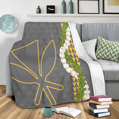 Hawaii Premium Blanket Kanaka Maoli Puakenikeni Maile Flower Lei