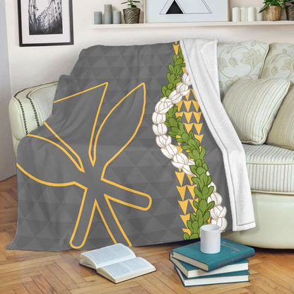 Hawaii Premium Blanket Kanaka Maoli Puakenikeni Maile Flower Lei