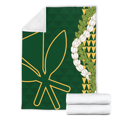 Hawaii Premium Blanket Kanaka Maoli Puakenikeni Maile Flower Lei