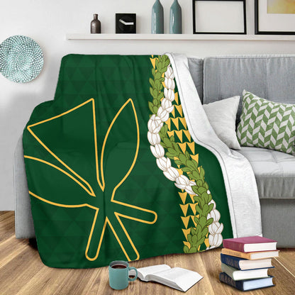 Hawaii Premium Blanket Kanaka Maoli Puakenikeni Maile Flower Lei
