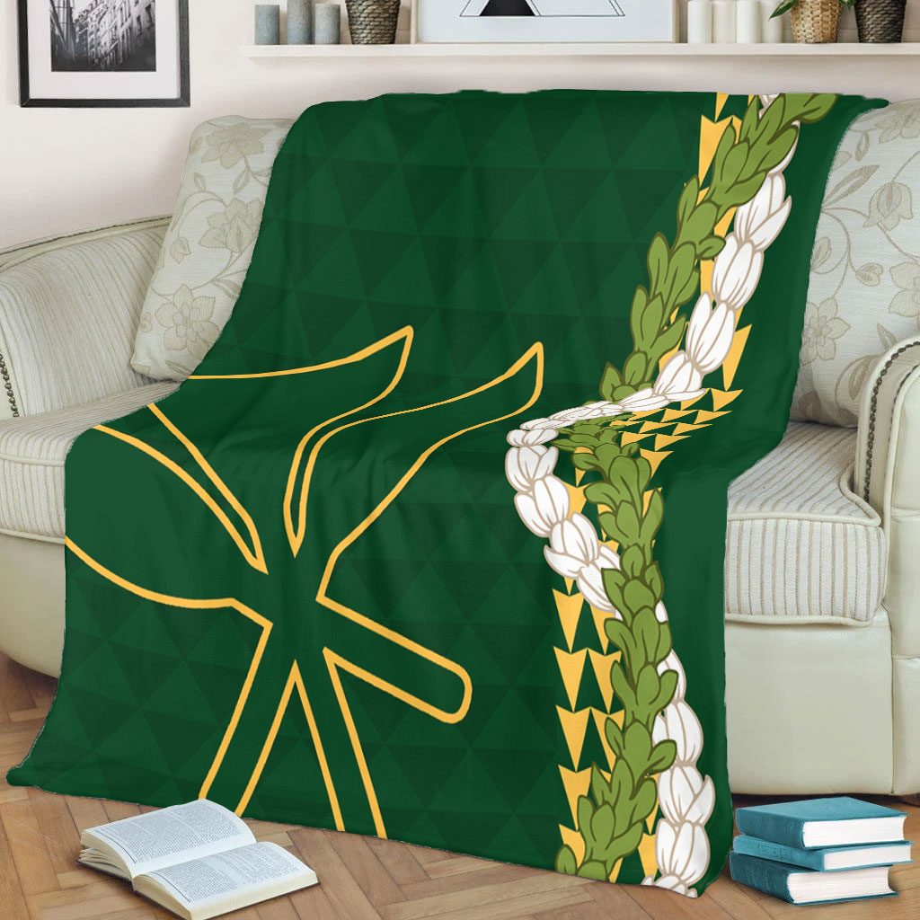 Hawaii Premium Blanket Kanaka Maoli Puakenikeni Maile Flower Lei