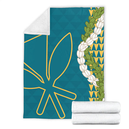 Hawaii Premium Blanket Kanaka Maoli Puakenikeni Maile Flower Lei