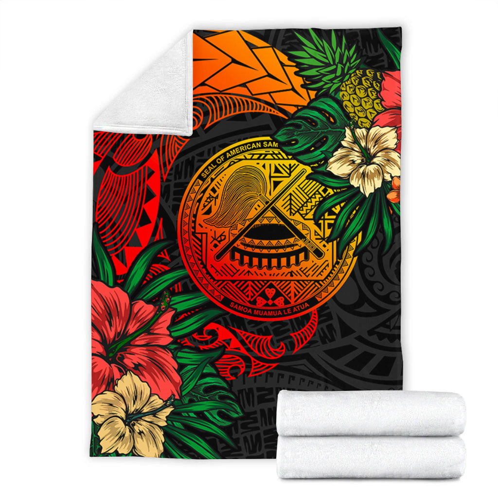 American Samoa Premium Blanket Polynesian Coat Of Arms Tropical