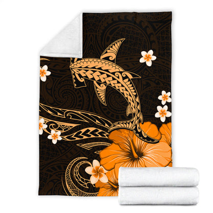 Hawaii Premium Blanket Shark Polynesia Tribal Tattoo