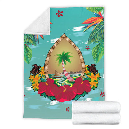 Guam Premium Blanket Latte Stones Hibiscus