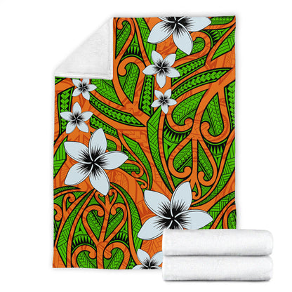 New Zealand Premium Blanket Maori Pattern Plumeria