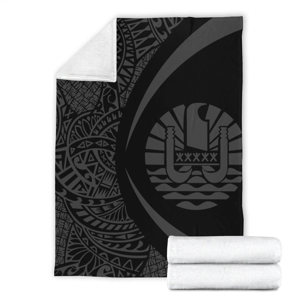 French Polynesia Premium Blanket Lauhala Gray Circle Style