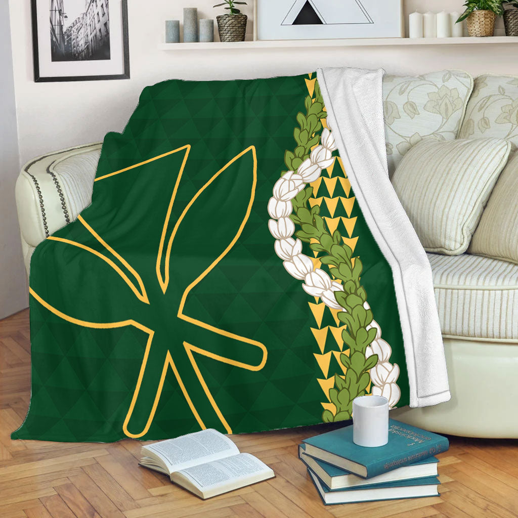 Hawaii Premium Blanket Kanaka Maoli Puakenikeni Maile Flower Lei