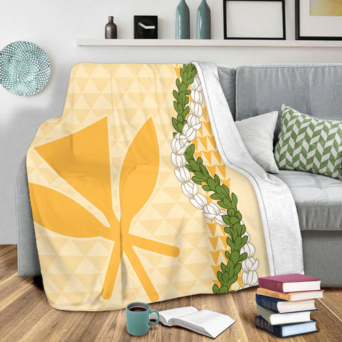 Hawaii Premium Blanket Kanaka Maoli Puakenikeni Maile Flower Lei