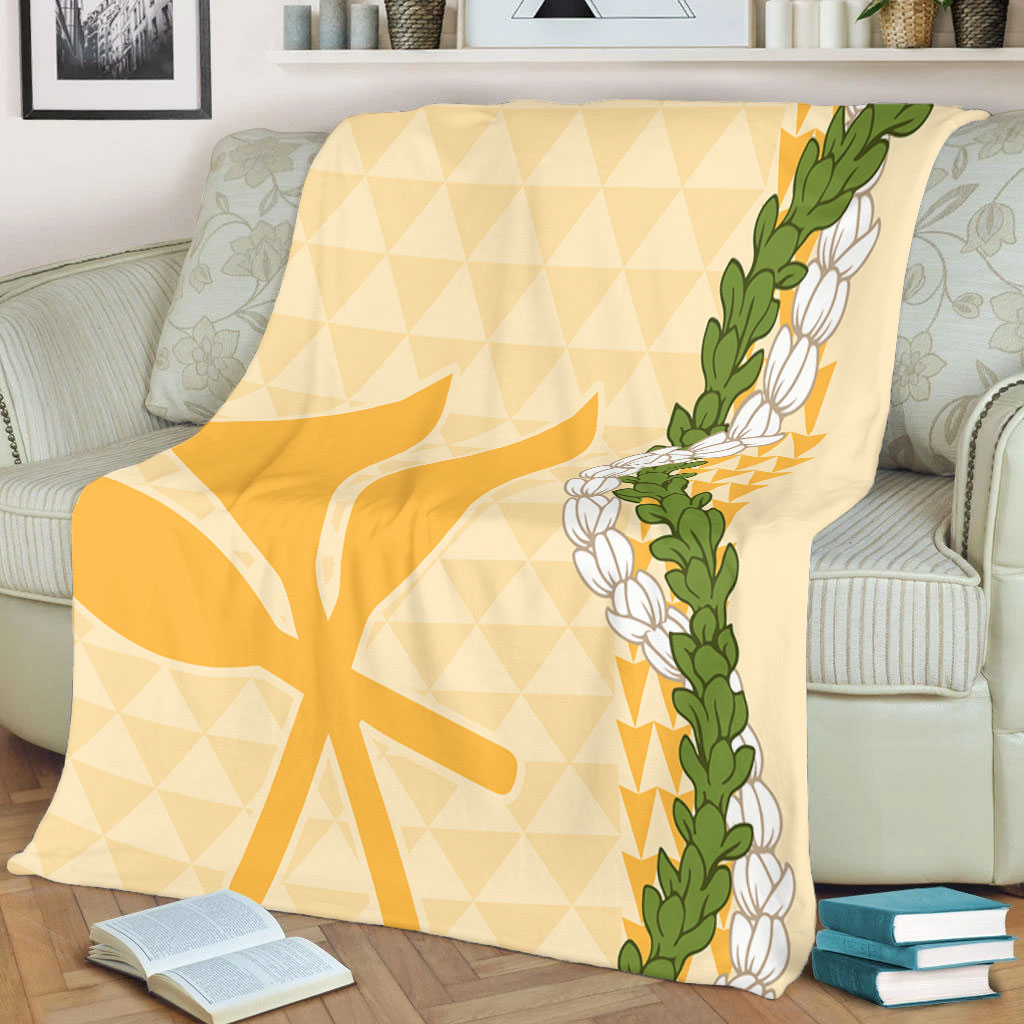 Hawaii Premium Blanket Kanaka Maoli Puakenikeni Maile Flower Lei