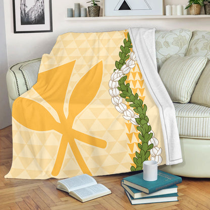 Hawaii Premium Blanket Kanaka Maoli Puakenikeni Maile Flower Lei