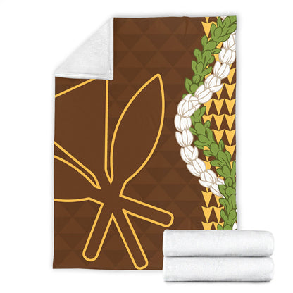 Hawaii Premium Blanket Kanaka Maoli Puakenikeni Maile Flower Lei