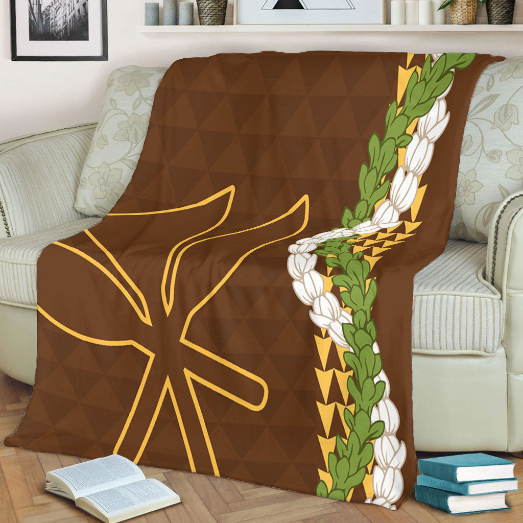 Hawaii Premium Blanket Kanaka Maoli Puakenikeni Maile Flower Lei