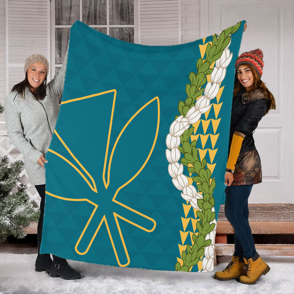 Hawaii Premium Blanket Kanaka Maoli Puakenikeni Maile Flower Lei