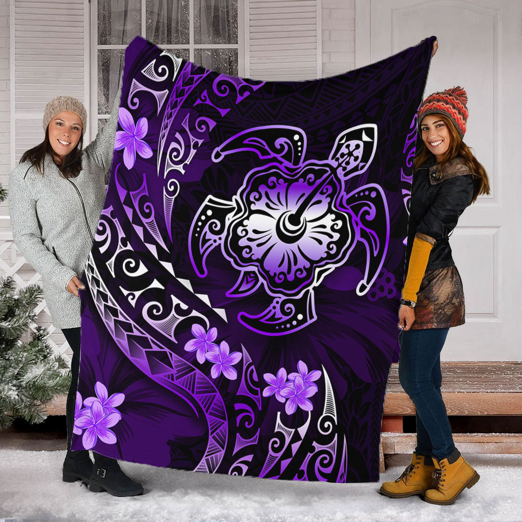 Hawaii Premium Blanket Kanaka Maoli Map With Turtle Tribal Polynesia Tattoo Luxury Design
