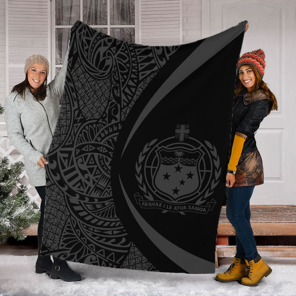 Samoa Premium Blanket Lauhala Gray Circle Style