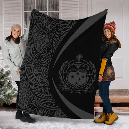 Samoa Premium Blanket Lauhala Gray Circle Style