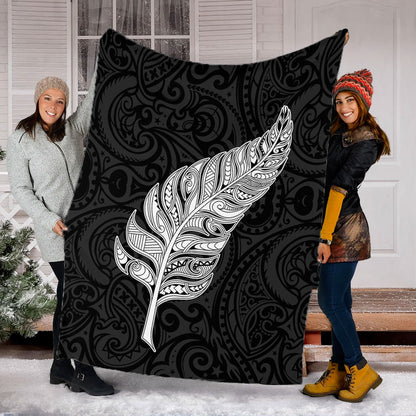 New Zealand Premium Blanket Maori Silver Fern Simple Style