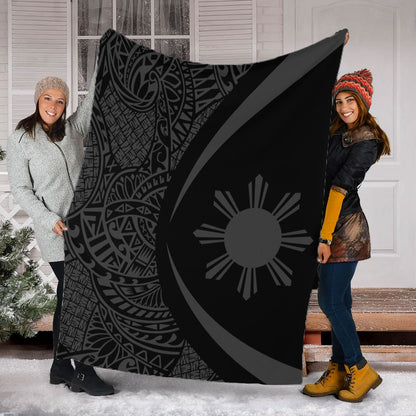 Philippines Filipinos Premium Blanket Lauhala Gray Circle Style
