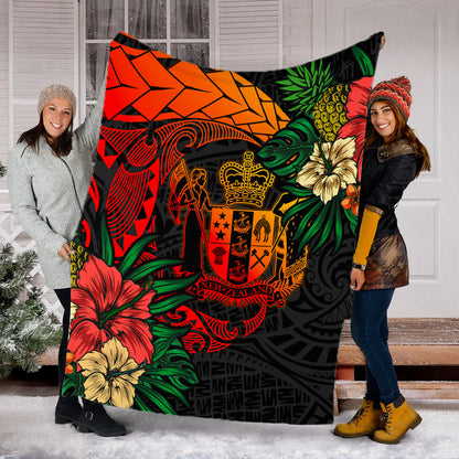 New Zealand Premium Blanket Polynesian Coat Of Arms Tropical