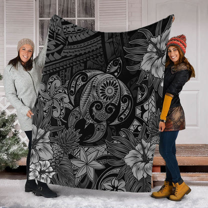 Hawaii Premium Blanket Tribal Polynesia Sea Turtle Design Pacific Dream