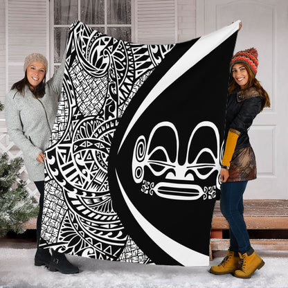 Marquesas Islands Premium Blanket Lauhala White Circle Style