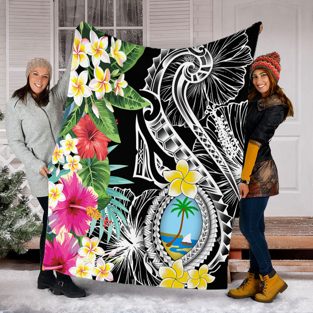 Guam Premium Blanket Summer Plumeria Tribal Tattoo