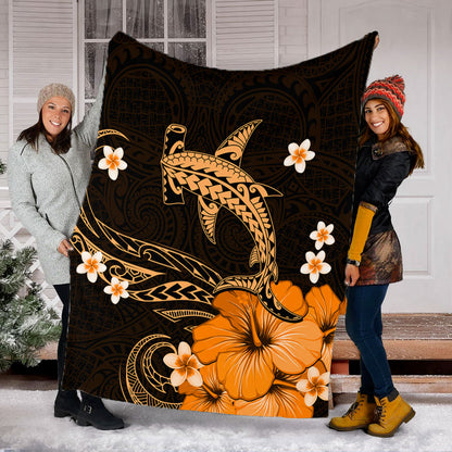 Hawaii Premium Blanket Shark Polynesia Tribal Tattoo
