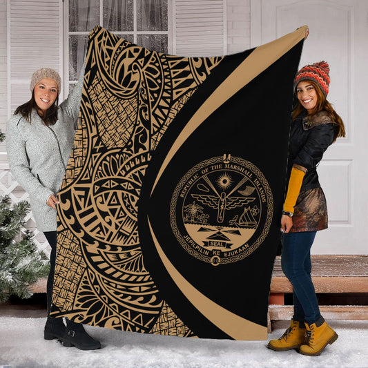 Marshall Islands Premium Blanket Lauhala Gold Circle Style