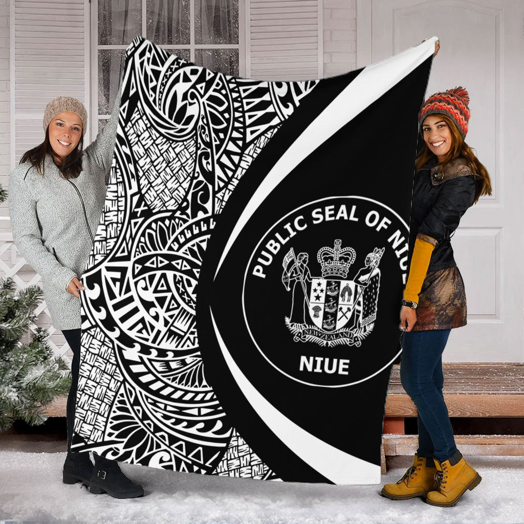 Niue Premium Blanket Lauhala White Circle Style