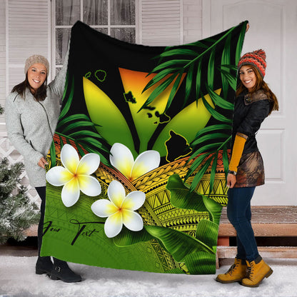 Hawaii Premium Blanket Custom Kanaka Polynesian Tropical