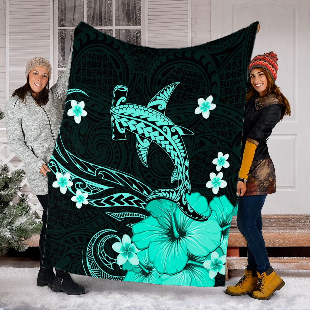 Hawaii Premium Blanket Shark Polynesia Tribal Tattoo