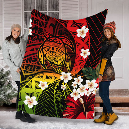 Hawaii Premium Blanket Custom Turtle Style Reggae Tropical