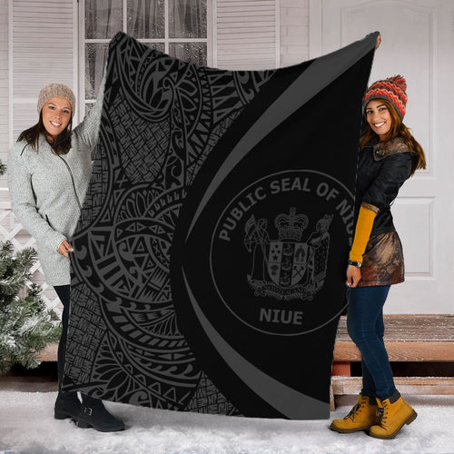 Niue Premium Blanket Lauhala Gray Circle Style