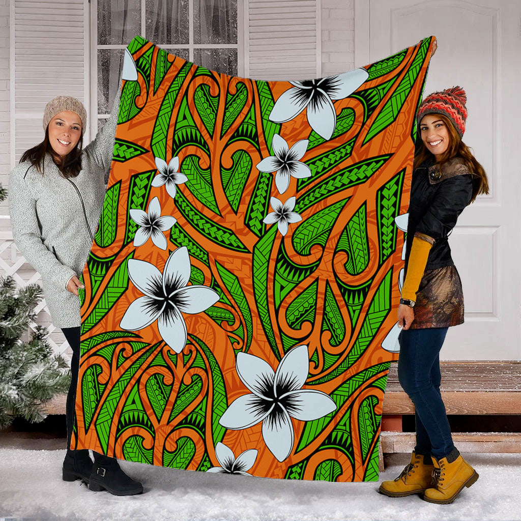 New Zealand Premium Blanket Maori Pattern Plumeria
