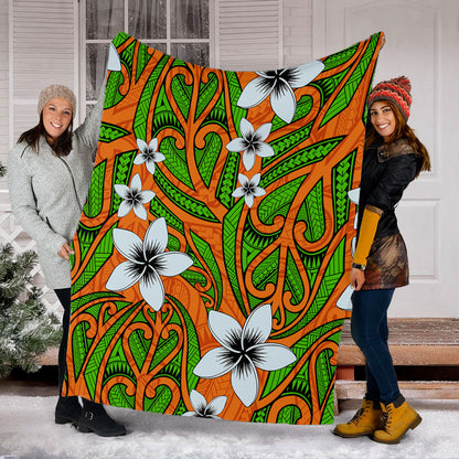 New Zealand Premium Blanket Maori Pattern Plumeria