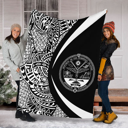Marshall Islands Premium Blanket Lauhala White Circle Style