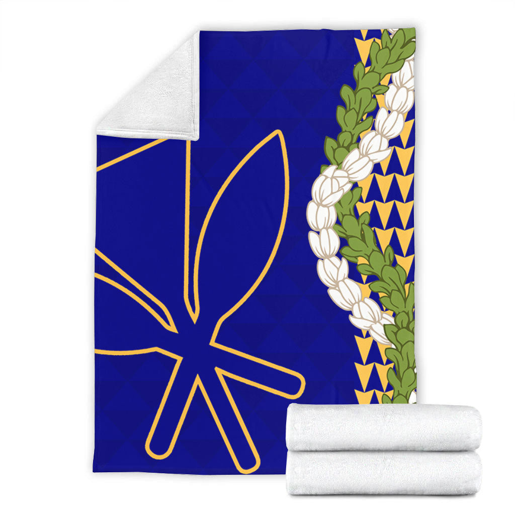 Hawaii Premium Blanket Kanaka Maoli Puakenikeni Maile Flower Lei