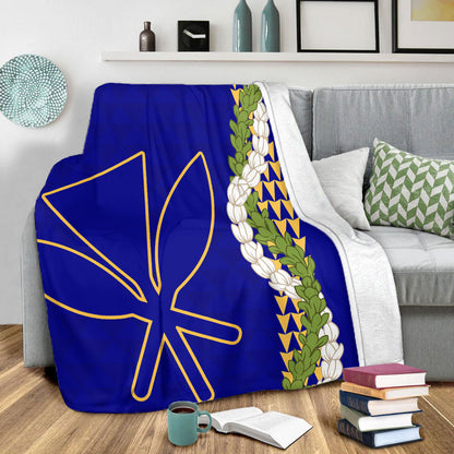 Hawaii Premium Blanket Kanaka Maoli Puakenikeni Maile Flower Lei
