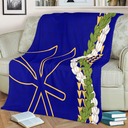 Hawaii Premium Blanket Kanaka Maoli Puakenikeni Maile Flower Lei