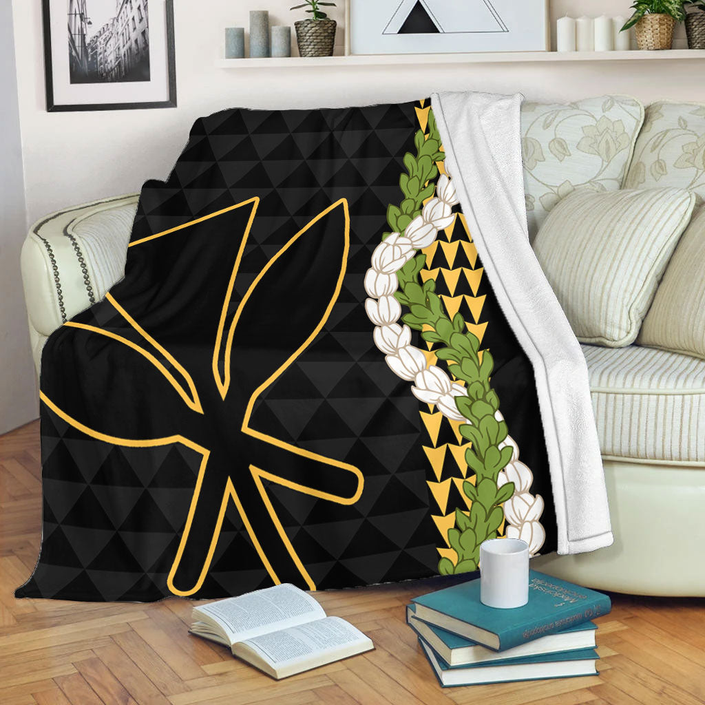 Hawaii Premium Blanket Kanaka Maoli Puakenikeni Maile Flower Lei