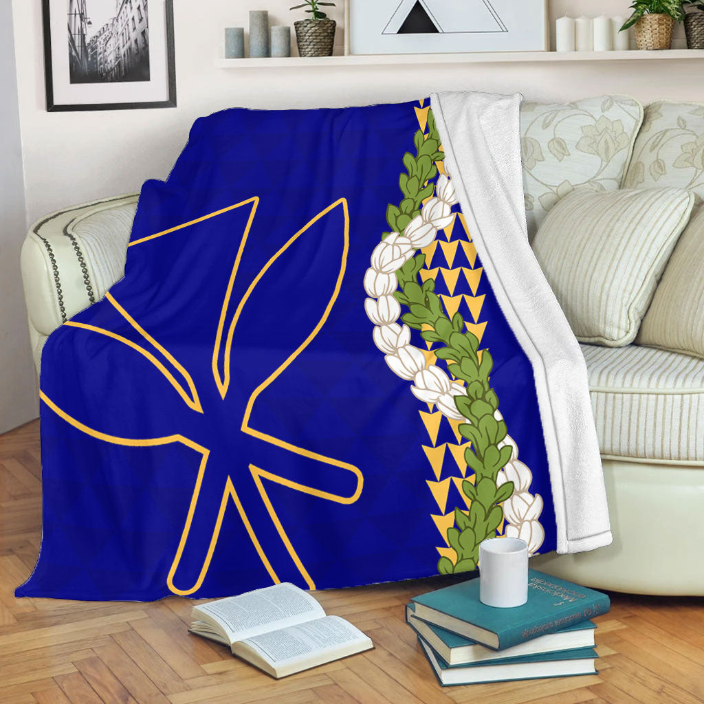 Hawaii Premium Blanket Kanaka Maoli Puakenikeni Maile Flower Lei