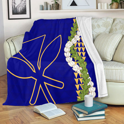 Hawaii Premium Blanket Kanaka Maoli Puakenikeni Maile Flower Lei